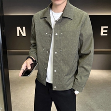 翻领夹克男贴标简约时尚上衣百搭衬衫外套DS-A329-JK5088-P95，男装夹克，电商A329