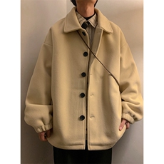N2070/P75加棉P85冬季毛呢夹克男女中性风宽松大码呢子外套夹克，男装夹克，电商A141