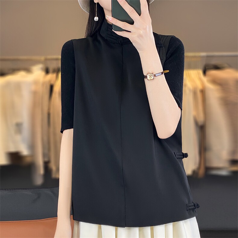 2025年夏季适中立领马甲新中式马甲时尚百搭,女装马甲,佳绒高端店