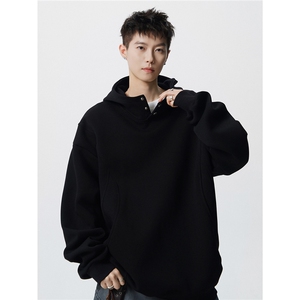 8XL-M美式重磅连帽卫衣大码结构设计拼接上衣秋季外套WY9106特P50图片