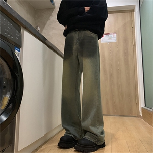 XZ221-1/K6300/P55控78 2025春新款高品质复古撞色废土做旧牛仔裤图片