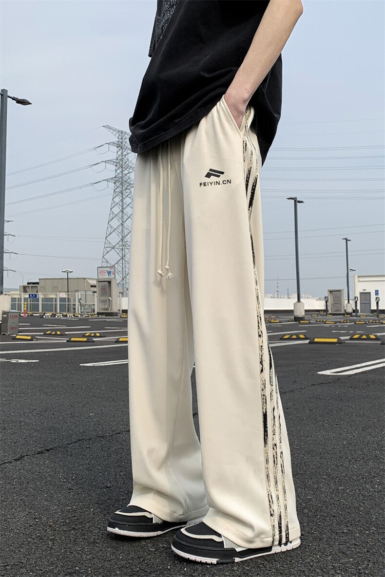 春夏新款高级垂坠感直筒拖地裤男冰丝针织运动休闲裤921-特P30,男装休闲裤,电商C305A