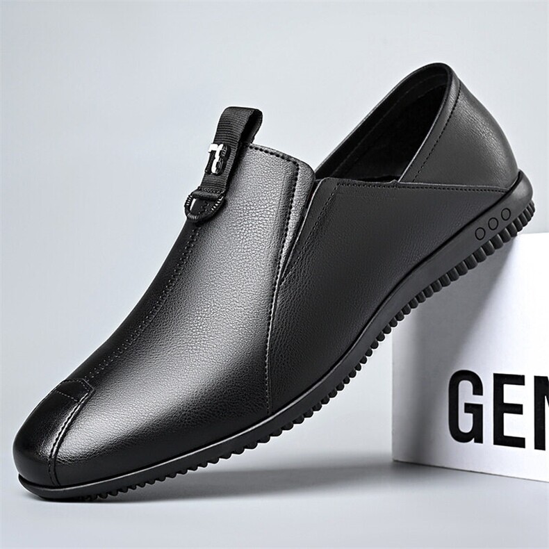 X4815-p125新款休闲皮鞋男轻便懒人一脚蹬小白鞋时尚豆豆鞋，男鞋皮鞋，星座1407-3