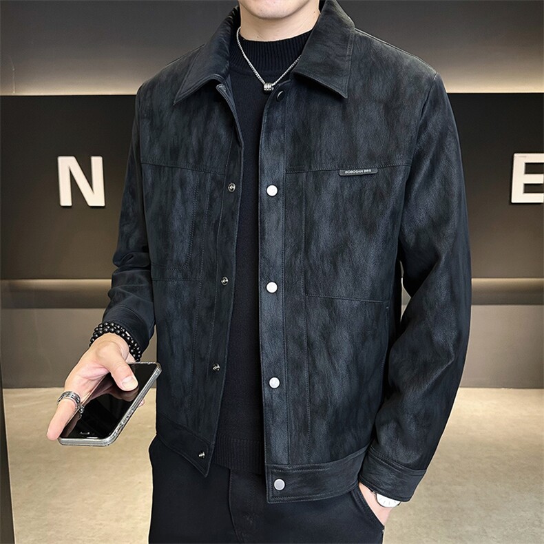 加绒加厚皮衣外套男款秋冬季2025新款潮流皮夹克B255-5062-p155,男装夹克,电商B255