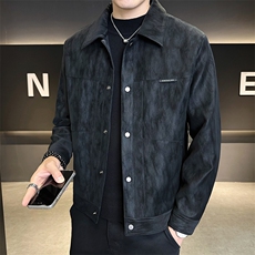 加绒加厚皮衣外套男款秋冬季2025新款潮流皮夹克B255-5062-p155，男装夹克，电商B255