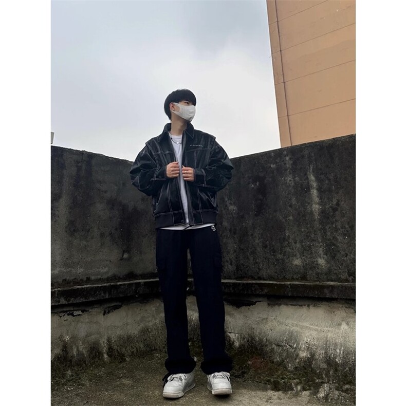 直播品质多结构皮衣美式潮牌假两件皮夹克X1213-DY2316-特P108,男装夹克,星座1213