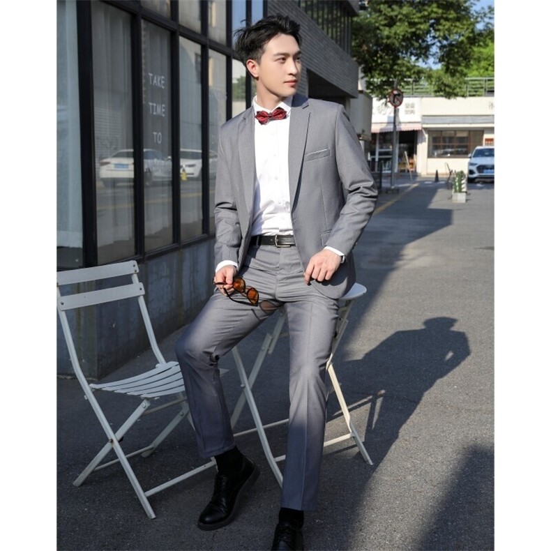 LY8591-XK-MP97修身纽扣男士修身休闲西服套装商务正装高级感,男装西服,星座510A-2