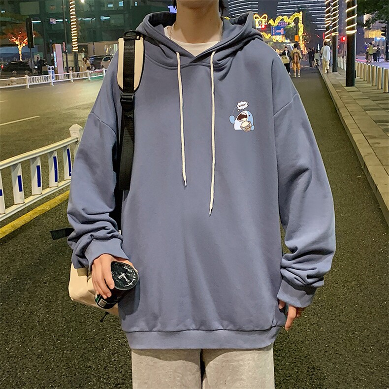 WY2239-P35纯棉连帽卫衣男大码运动帽衫宽松薄外套男,男装卫衣,电商A040