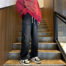 K1225-p38-控68oversizecleanfit黄泥牛仔裤直筒裤老爹裤长裤，男装牛仔裤，星座103A-1
