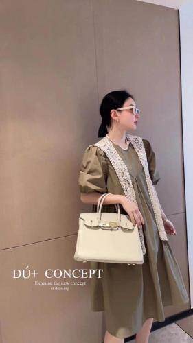 【现货】夏季新款披肩水洗棉连衣裙，女装连衣裙，名依人