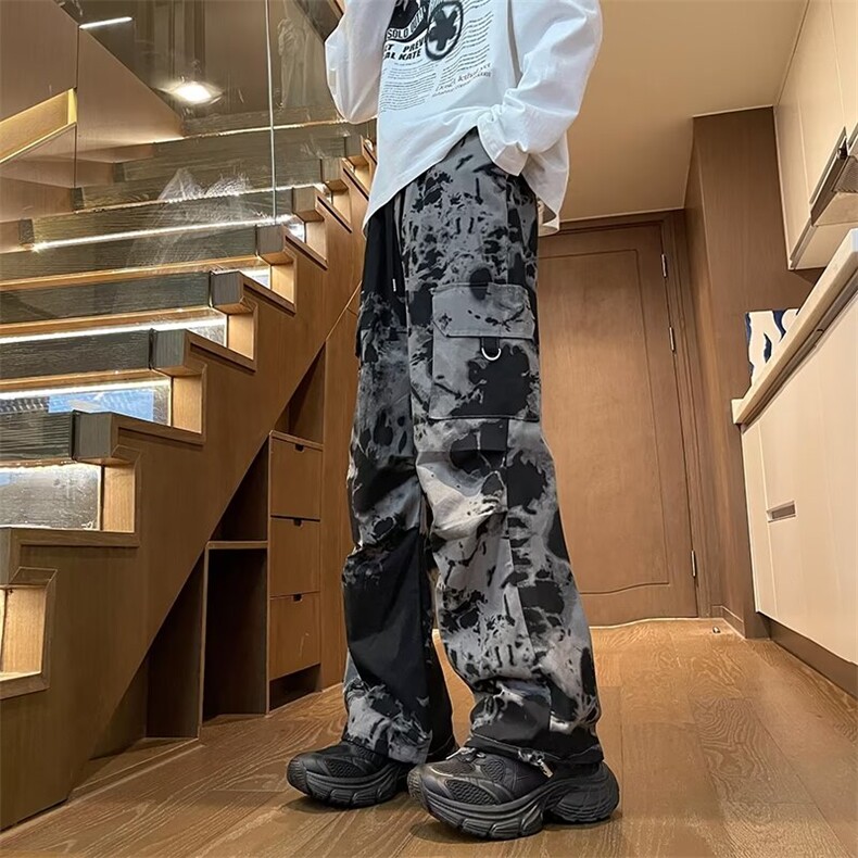 迷彩休闲裤男士韩版潮流高街帅百搭口袋2024秋冬ins长裤K5748-P47图片