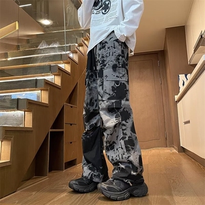 迷彩休闲裤男士韩版潮流高街帅百搭口袋2024秋冬ins长裤K5748-P47图片