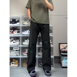 冲锋裤男款夏季薄款防风排扣工装裤白色休闲裤子 K03图片