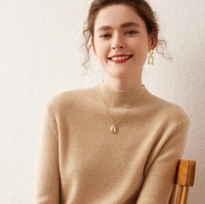 经典12针抽条紧身修身半高领时尚百搭套头上衣女图片