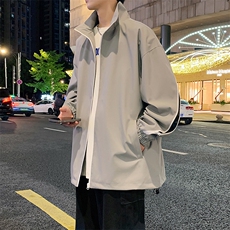 港风二开拼接上衣夹克宽松落肩立领冲锋衣外套JK861P65，男装夹克，星座1204-3