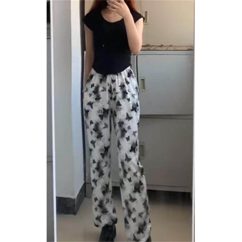 泼墨蝴蝶样式休闲裤，垂感好，网图-A061-AX01380-特P25，男装休闲裤，电商A061