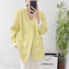 现货欧货格子西装，女装西装，悠奈尔