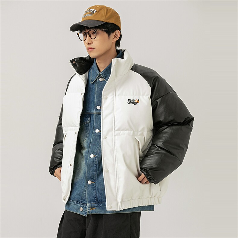 2026冬季新款男装日系潮牌拼色宽松休闲棉服加厚外套MY380-F148图片