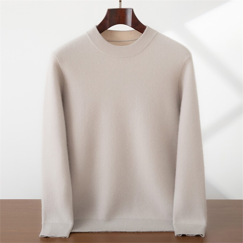 2025年秋季青春流行四平空气层加厚半高领，男装羊绒套衫，蜜暖羊