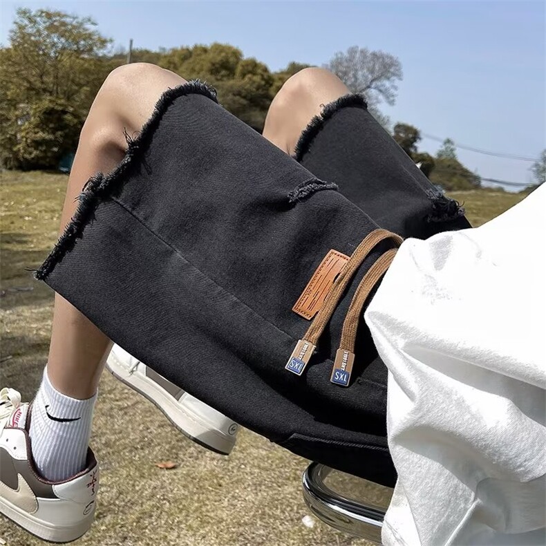 日系男潮流潮修身小脚牛仔裤五分裤慵懒i青春流行K746310B-2-P35,男装牛仔裤,星座310B-2