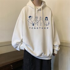 纯棉连帽卫衣男大码运动帽衫宽松薄WY2191-P35加绒款-P40，男装卫衣，电商A040