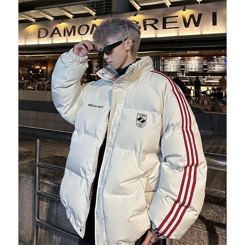 现货假两件格子羽绒棉衣抖音得物二开冬季棉服加厚外套BMY208,男装棉衣,电商A486
