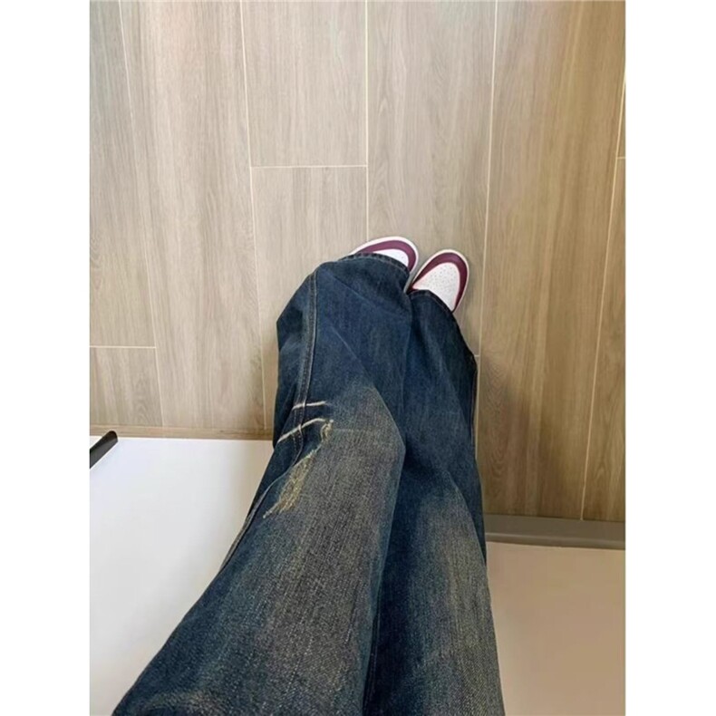 辣妹美式高街设计感微喇牛仔裤女新款高腰显身材拖地裤LN8444-P48,男装牛仔裤,星座1008