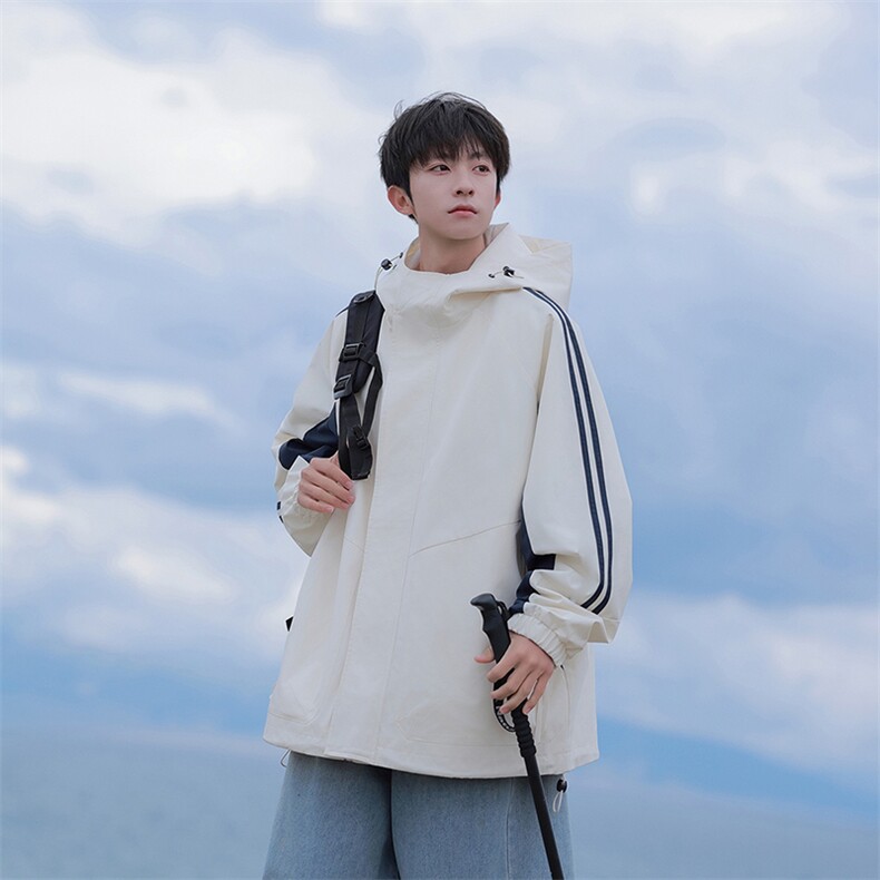 815A-MJ78322-75特春秋装新品条纹户外登山服三防冲锋衣外套男模,男装夹克,星座815A