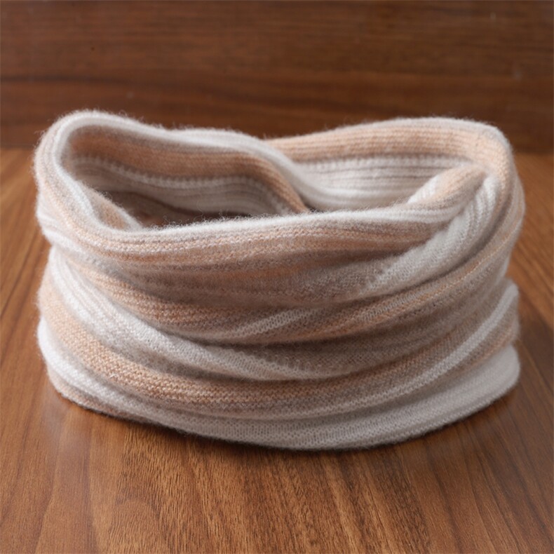 秋冬保暖羊毛彩条脖套，围巾，九月九羊绒