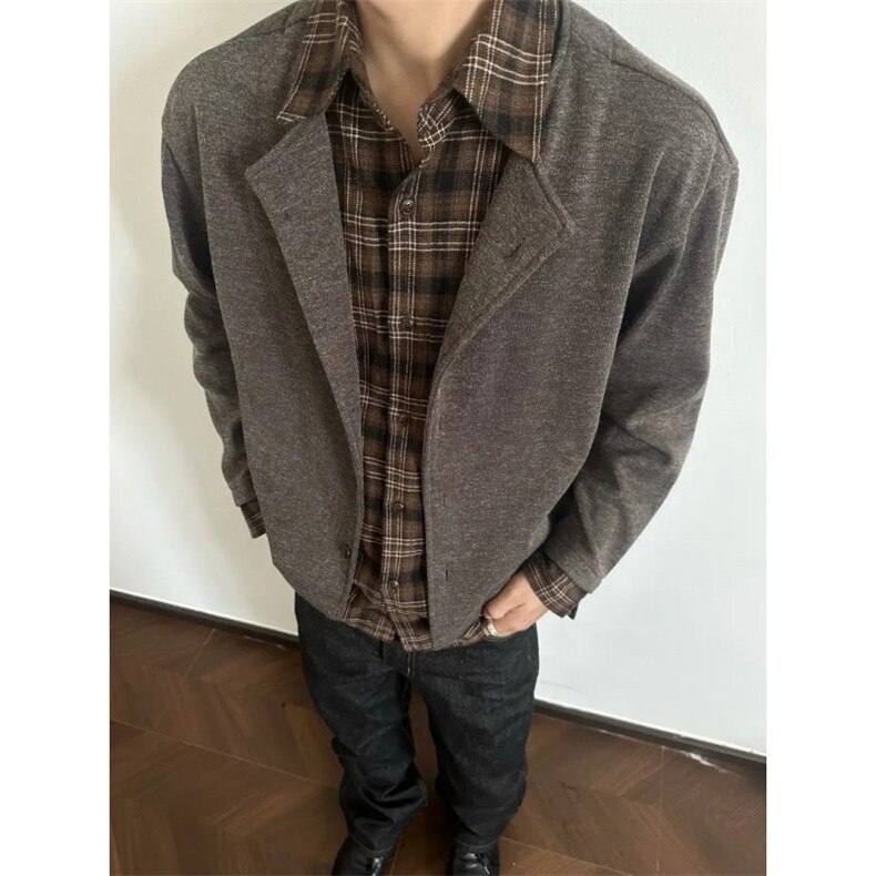 JK728-尺码S-2XL-特P68-现货5万件-假两件拼接新贵衬衫针织衫外套,男装针织衫/毛衣,星座1811B