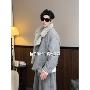 现货 美式座山雕毛领加绒加厚翻领棉服夹克男M286/P135图片