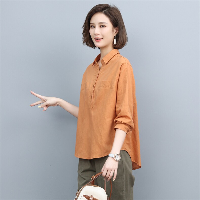 休闲时尚女春装2025新款春季中年妈妈洋气减龄纯棉衬衫,女装衬衫,涵誉