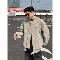 现货得物抖音品质网图春秋情侣外套皮夹克雾蓝JK309，男装夹克，星座1904A