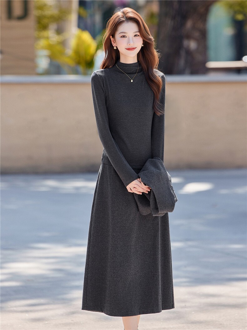 优雅气质针织套装裙女2026春秋新款修身马甲打底衫半身裙子三件套,女装套装/套裙,煊芮熙