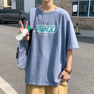 ！2021夏季新款男士纯棉五分袖短袖T恤宽松半袖体恤T2150P25图片