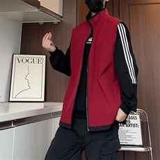满天星两面穿设计感大码宽松马甲外套男春秋潮流百搭情侣运动上衣，男装背心/马甲，电商基地A050