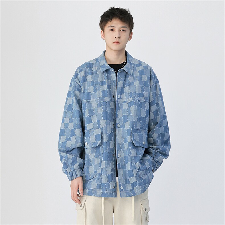 潮流百搭翻领夹克宽松大码休闲外套A161-B888-P85图片
