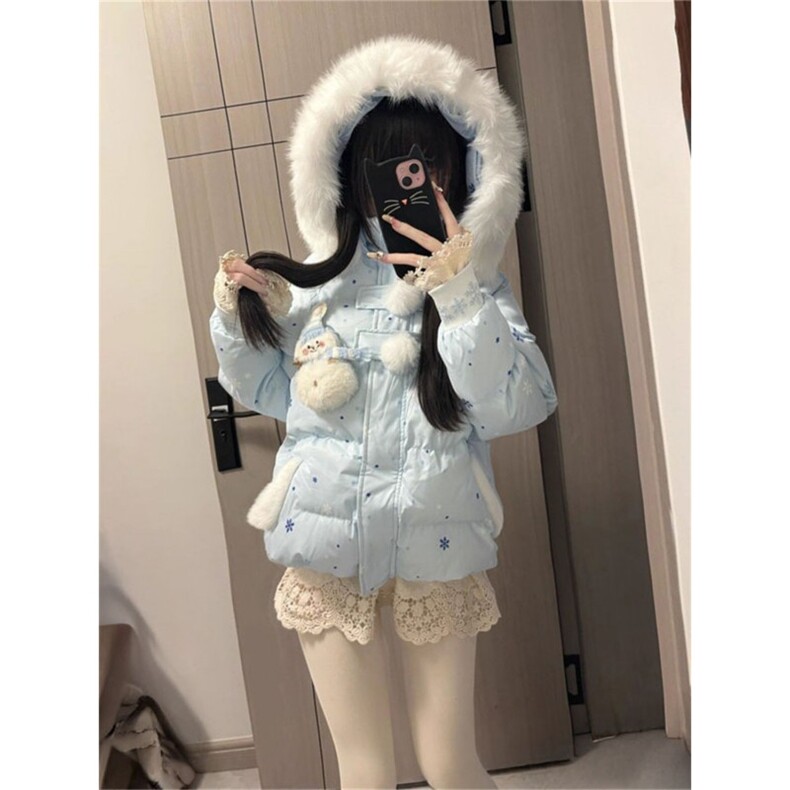 1506A/G79220/P99日系甜爱小个子毛领连帽棉服百搭宽松保季棉衣,男装棉衣,星座1506A