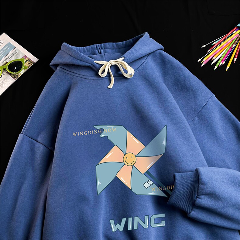 WY2112-P35加绒款-P40纯棉连帽卫衣男大码运动帽衫宽松薄,男装卫衣,电商A040