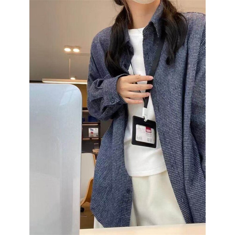 TC662-p45格子加厚磨毛上衣毛呢衬衫松弛感宽松显瘦长袖衬衣,女装衬衫,星座617A-2