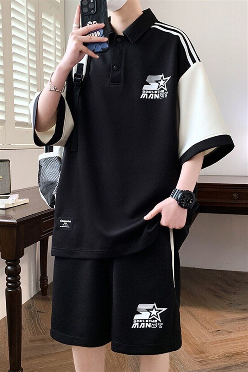 TZ24362-特P55夏时尚T恤短裤套装男两件套,男装T恤,电商D310B