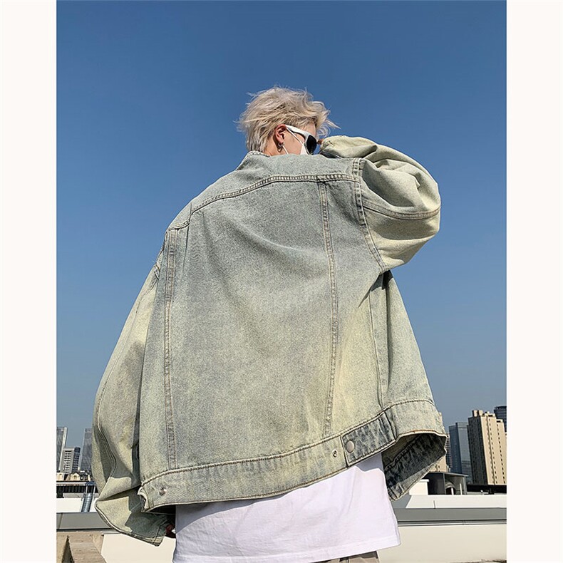 美式复古水洗做旧牛仔外套潮牌男痞帅拉链夹克上衣JK08621-P80,男装夹克,星座308B-2