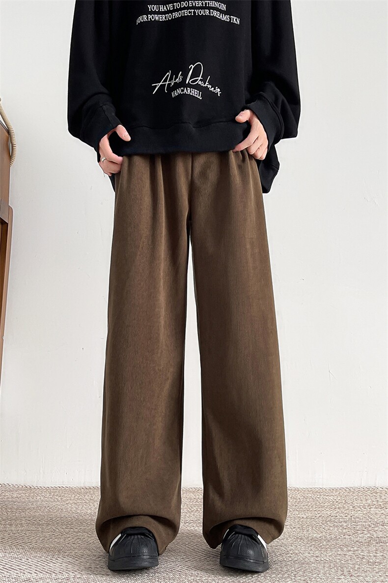 8XL-M特大码灯芯绒西裤男垂感宽松直筒休闲糯米阔腿裤K987P50控68,男装西裤,电商D206-1