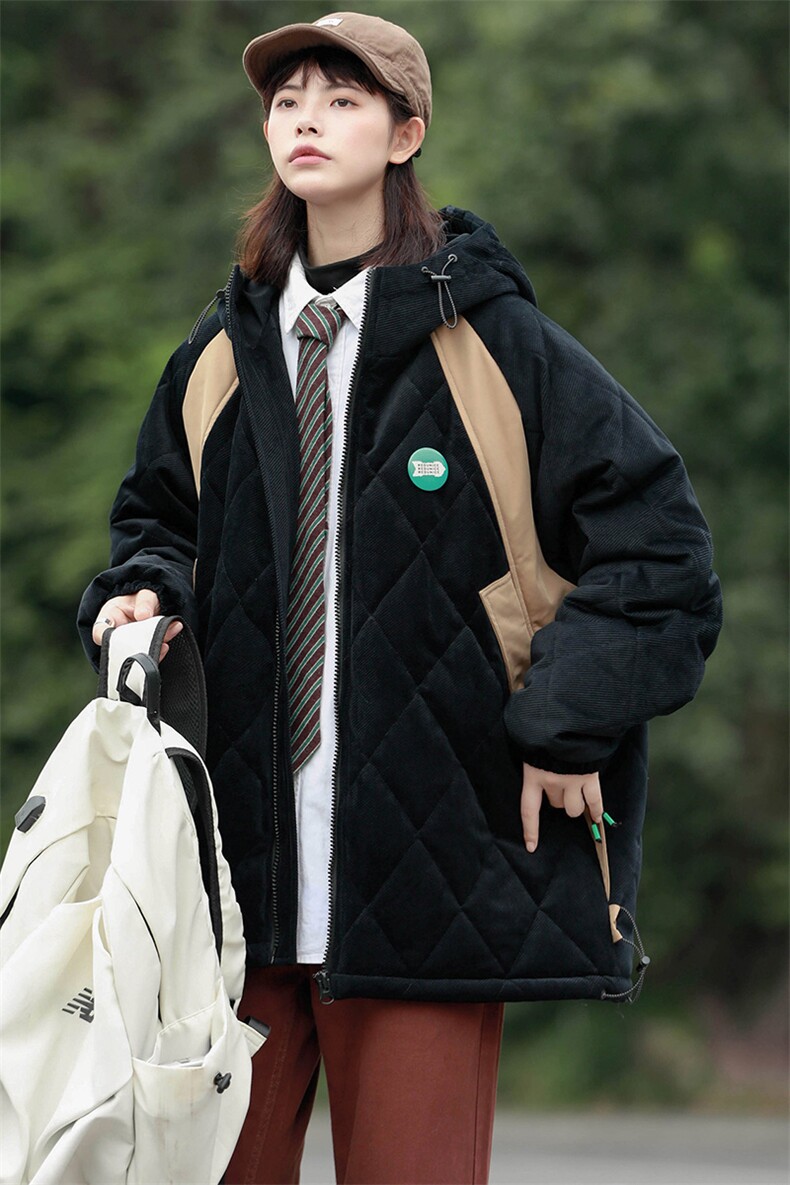 冬上新加棉保暖棉服潮中性风连帽棉衣外套男女8330-P115控价158,男装棉衣,电商A441-1