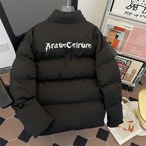 加绒加厚冬男立领棉衣两面穿字母印花面包服棉袄外套MA9091 P102图片