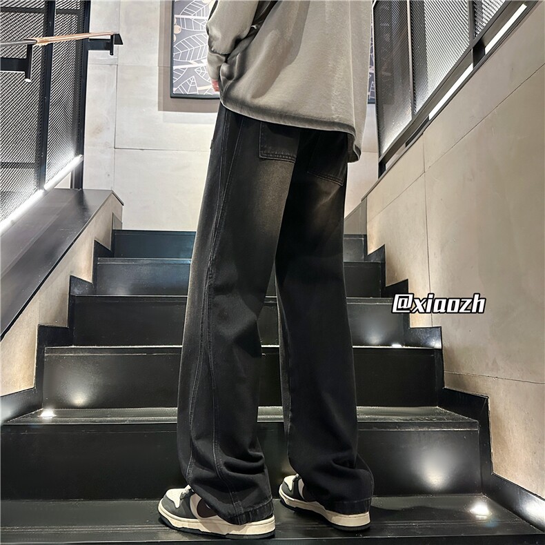 XZ616秋季重磅设计感贴标分割休闲牛仔长裤TY1010特P65控78,男装休闲裤,星座512A（原616）