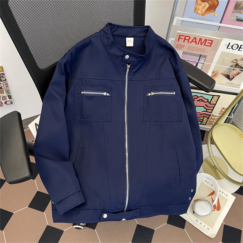 复古短款斜纹纯棉外套男女高级感cleanfit工装夹克立领棒球服潮牌,男装夹克,星座506A