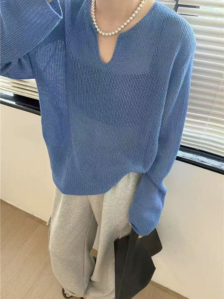 夏季新款防晒针织衫时尚百搭长袖,针织衫/毛衣,锦弘羊绒