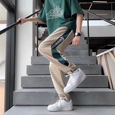 运动裤潮男休闲裤九分裤夏季宽松型条纹潮牌微弹直筒KK044-P35，女装休闲裤，星座911-3