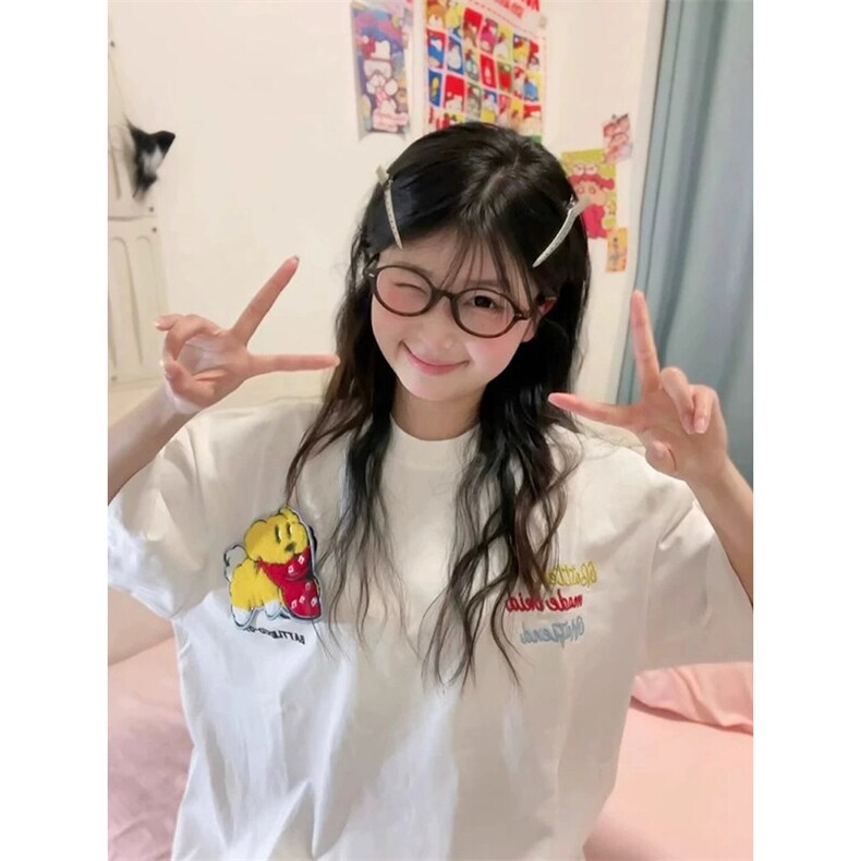 万针全刺绣工艺抖音得物高品质260克重磅纯棉双纱美式高街短袖T恤图片